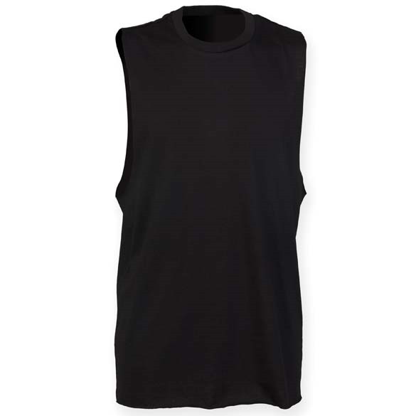 High neck slash armhole vest